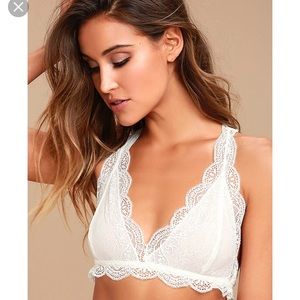 Honey Punch white lace bralette, size small